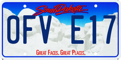 SD license plate 0FVE17