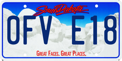 SD license plate 0FVE18