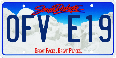 SD license plate 0FVE19