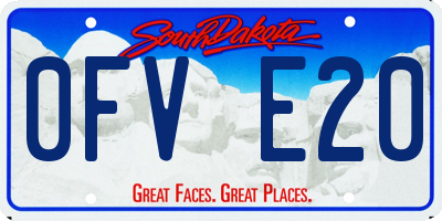 SD license plate 0FVE20