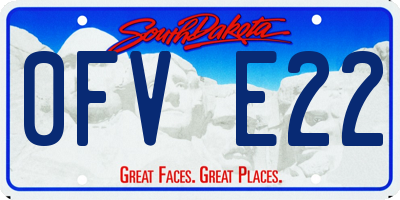 SD license plate 0FVE22