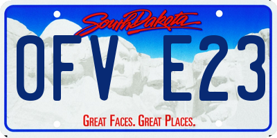 SD license plate 0FVE23