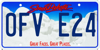 SD license plate 0FVE24