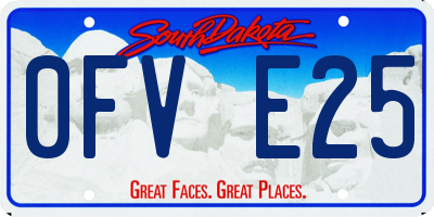 SD license plate 0FVE25