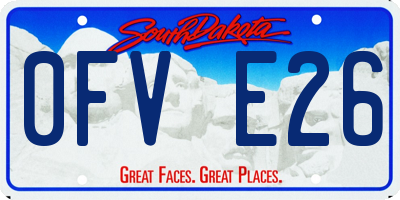 SD license plate 0FVE26