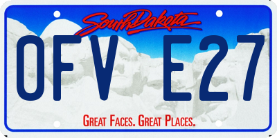 SD license plate 0FVE27