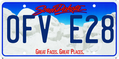 SD license plate 0FVE28