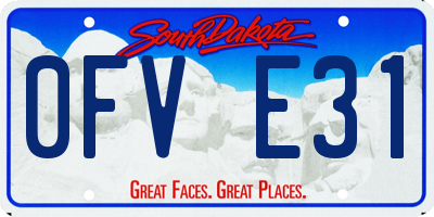 SD license plate 0FVE31