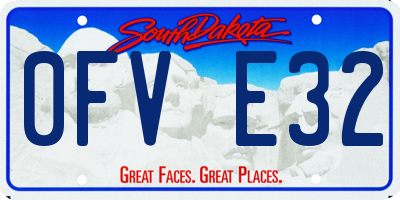 SD license plate 0FVE32