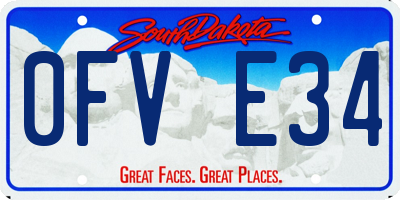 SD license plate 0FVE34