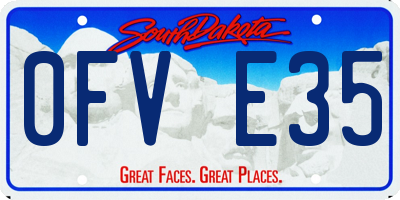 SD license plate 0FVE35