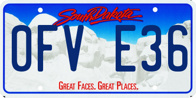SD license plate 0FVE36