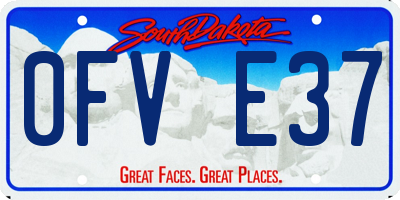 SD license plate 0FVE37