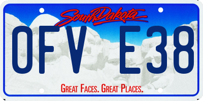 SD license plate 0FVE38