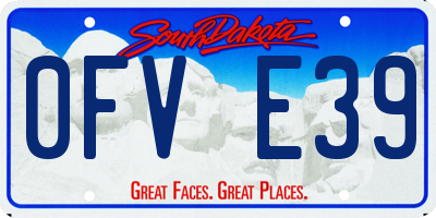 SD license plate 0FVE39