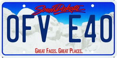 SD license plate 0FVE40