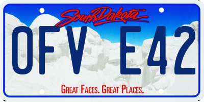 SD license plate 0FVE42