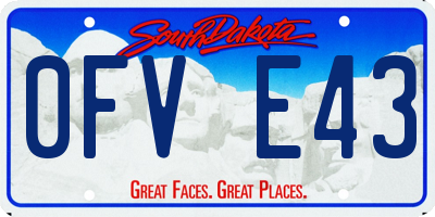 SD license plate 0FVE43