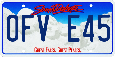 SD license plate 0FVE45