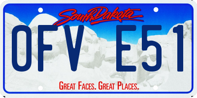 SD license plate 0FVE51