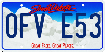 SD license plate 0FVE53