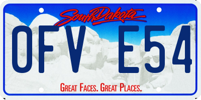 SD license plate 0FVE54