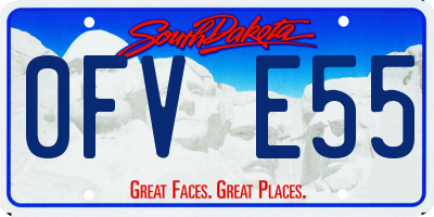 SD license plate 0FVE55