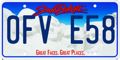 SD license plate 0FVE58
