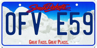 SD license plate 0FVE59