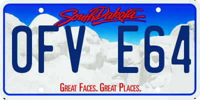 SD license plate 0FVE64