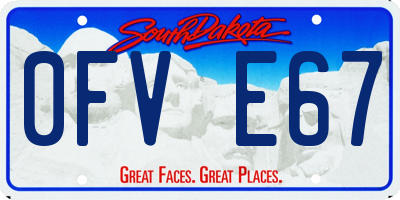 SD license plate 0FVE67