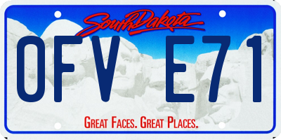 SD license plate 0FVE71