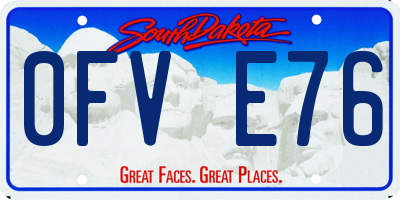 SD license plate 0FVE76