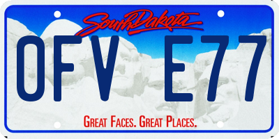 SD license plate 0FVE77