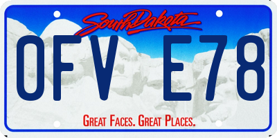 SD license plate 0FVE78