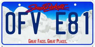 SD license plate 0FVE81