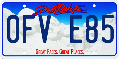 SD license plate 0FVE85