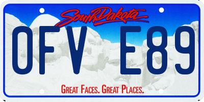 SD license plate 0FVE89