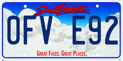 SD license plate 0FVE92