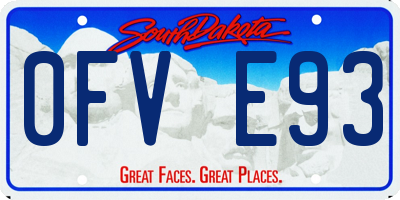 SD license plate 0FVE93