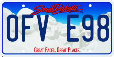 SD license plate 0FVE98
