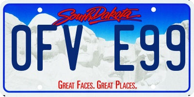 SD license plate 0FVE99
