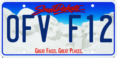 SD license plate 0FVF12