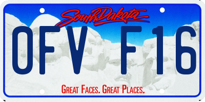 SD license plate 0FVF16
