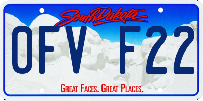 SD license plate 0FVF22