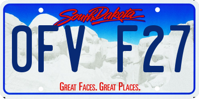 SD license plate 0FVF27