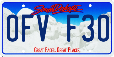 SD license plate 0FVF30
