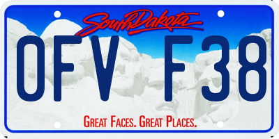 SD license plate 0FVF38