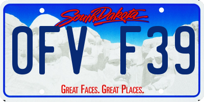 SD license plate 0FVF39