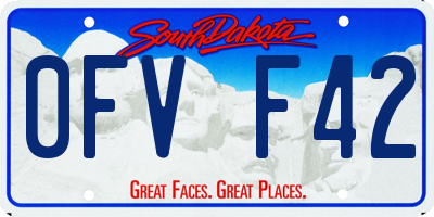 SD license plate 0FVF42